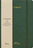 Z Ashridge A5 PU Rainbow Edge Lined Notebook Olive
