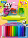 Kiddy Clay Modeling 12 Colors 3 Cutter 1 Roller