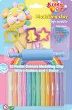 Kiddy Clay Modeling 12 Colors 4 Cutters 1 Roller
