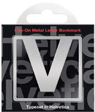 Helvetica Clip-On Letter Bookmark - V