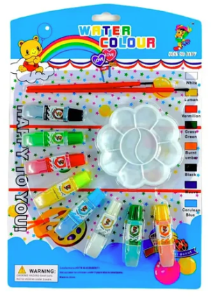 Water Colour 8 Colour Tube Pallat Brush Set 1008