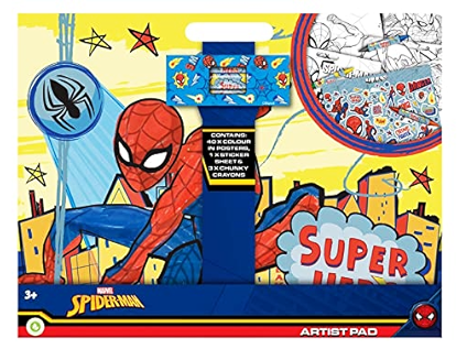 Marvel Spiderman Artist Pad with Stickers and Crayons for Kids