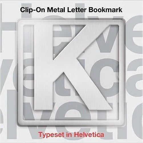 Helvetica Clip on Letter Bookmark   K