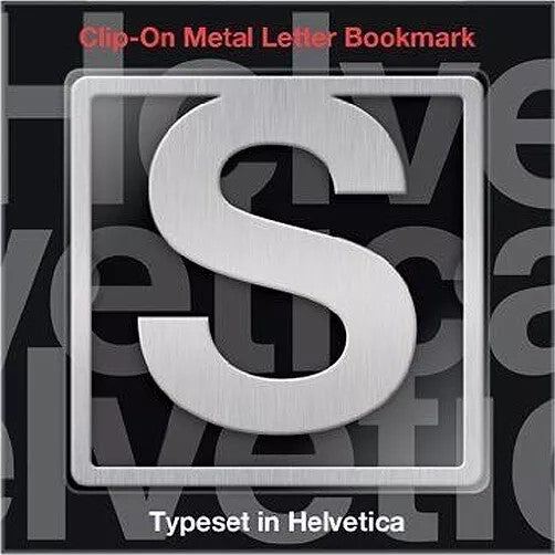 Helvetica Clip On Letter Bookmark   S