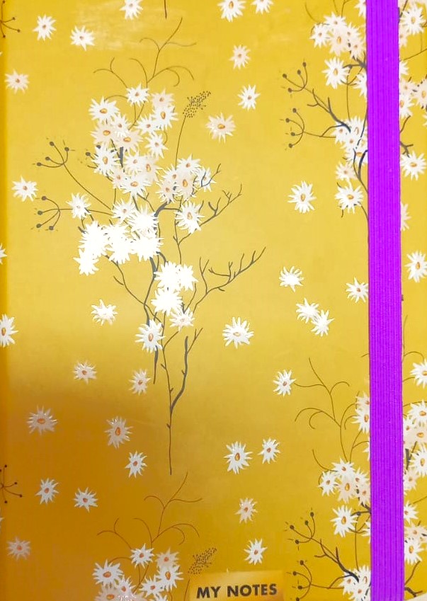 White Flower Lined Journal