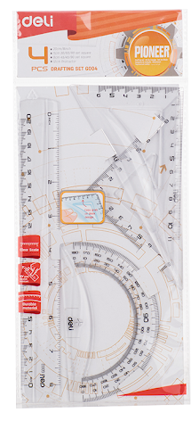 Deli Pioneer 4 Piece Drafting Set EG00412