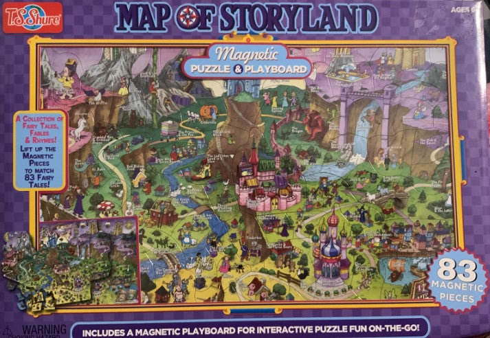 Map Of Storyland Magnetic Puzzle &amp Playboard 83 Magnetic Pieces Match Fairytales