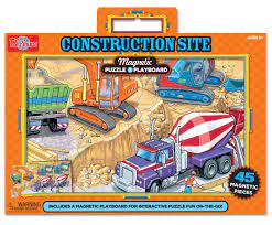 Construction Site Magnetic Playboard and Puzzle