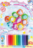 Kiddy Clay Modeling 12 Colors  10 Cutter