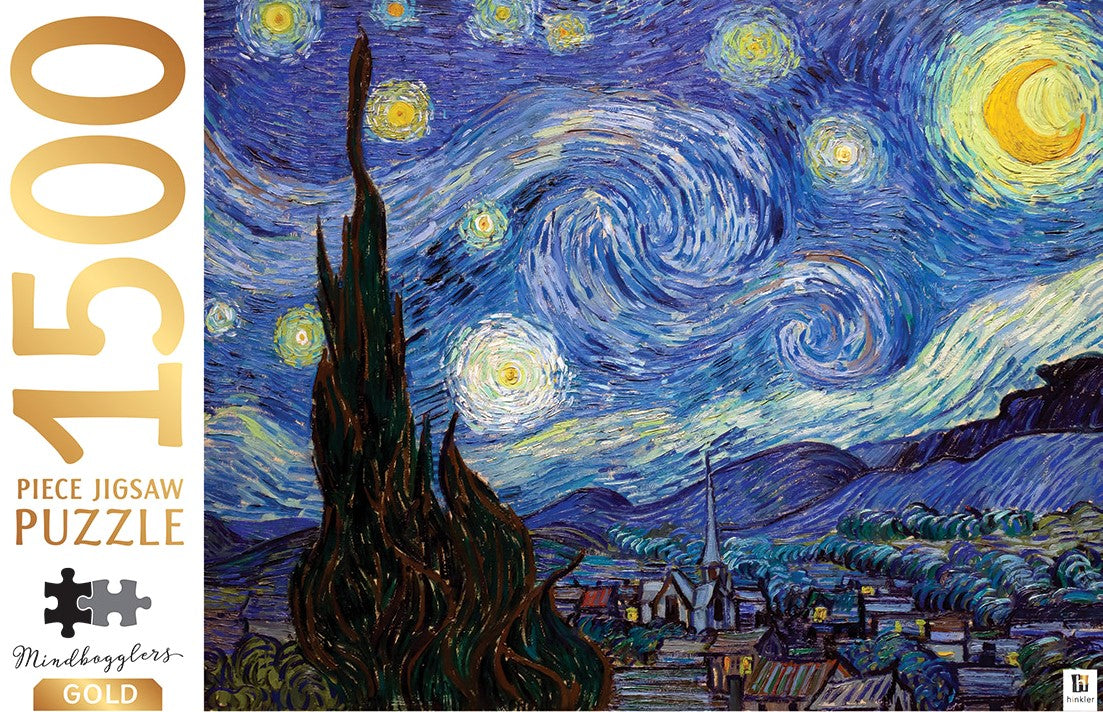 Mindbogglers Gold 1500-Piece Jigsaw: Starry Night by Van Gogh