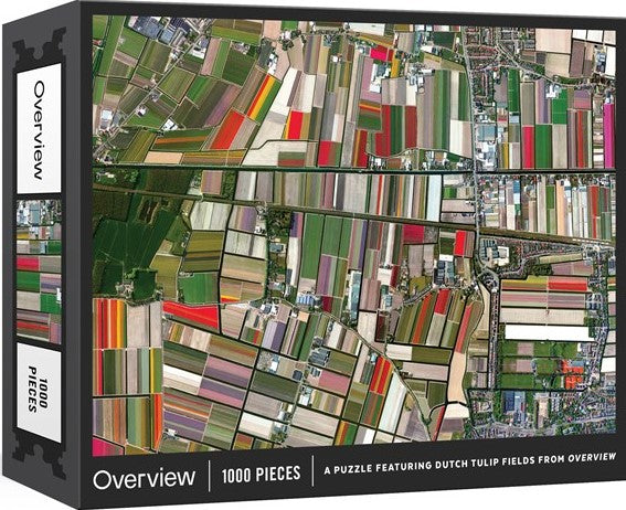Overview Puzzle - A 1000-Piece Jigsaw Featuring Dutch Tulip Fields from Overview: Jigsaw Puzzles for Adults