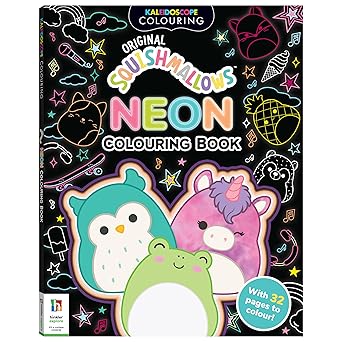 Kaleidoscope Squishmallows Neon Colouring Book