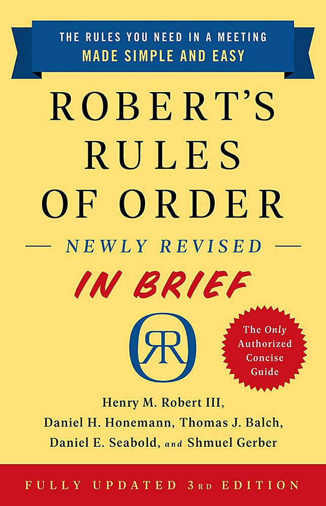 Robert's Rules of Order Newly Revised In Brief