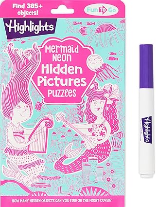 Mermaid Neon Hidden Pictures Puzzles