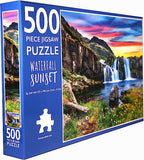 Waterfall Sunset Jigsaw Puzzles