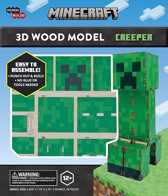 IncrediBuilds Minecraft Creeper 3D Wood Model