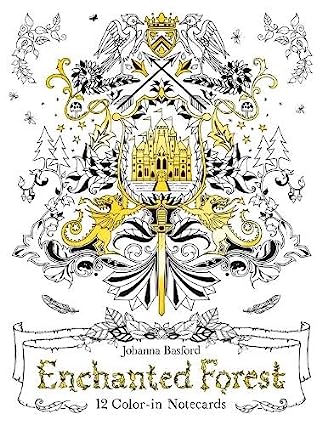 Enchanted Forest Notecards - 12 Colour-in Notecards