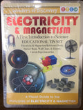Electricity and Magnetism – Wonders of Learning Tin Set: Electricity and Magnetism Reference Book, Sticker Book, Wall Chart, and Electric Circuit Experiment Kit