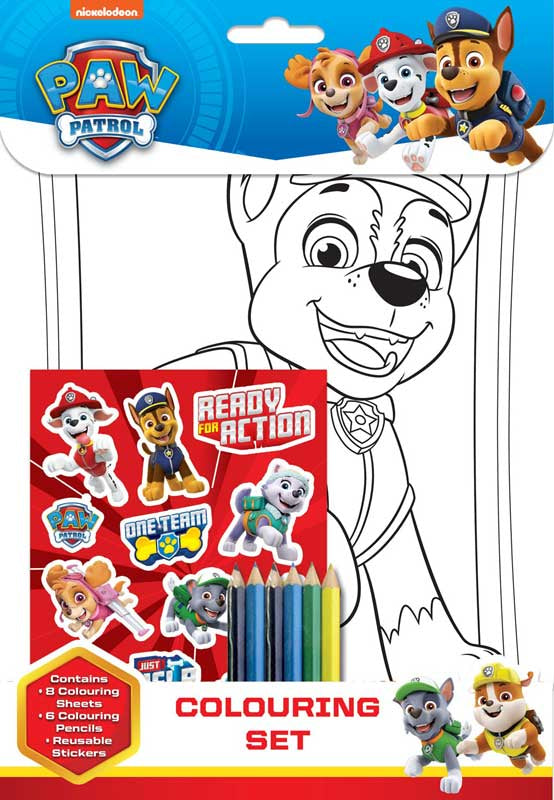 Paw Patrol Childrens Boys Girls Colouring Set