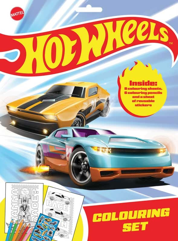 HOT WHEELS COLOURING SET