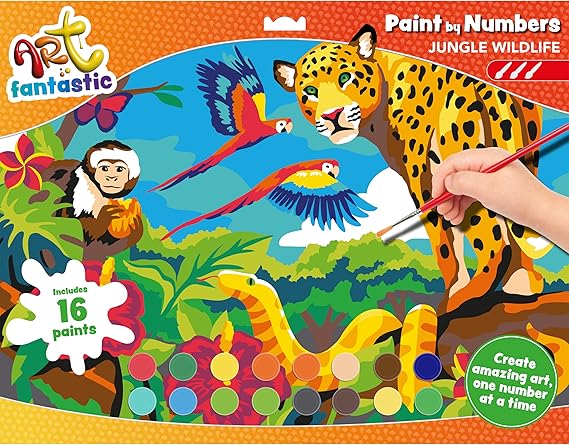 Art Fantastic Jungle Wildlife Landscape Set Paint by Numbers for Children Animals