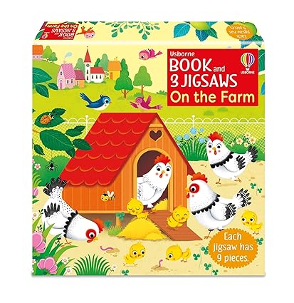 Usborne Book and 3 Jigsaws On the Farm