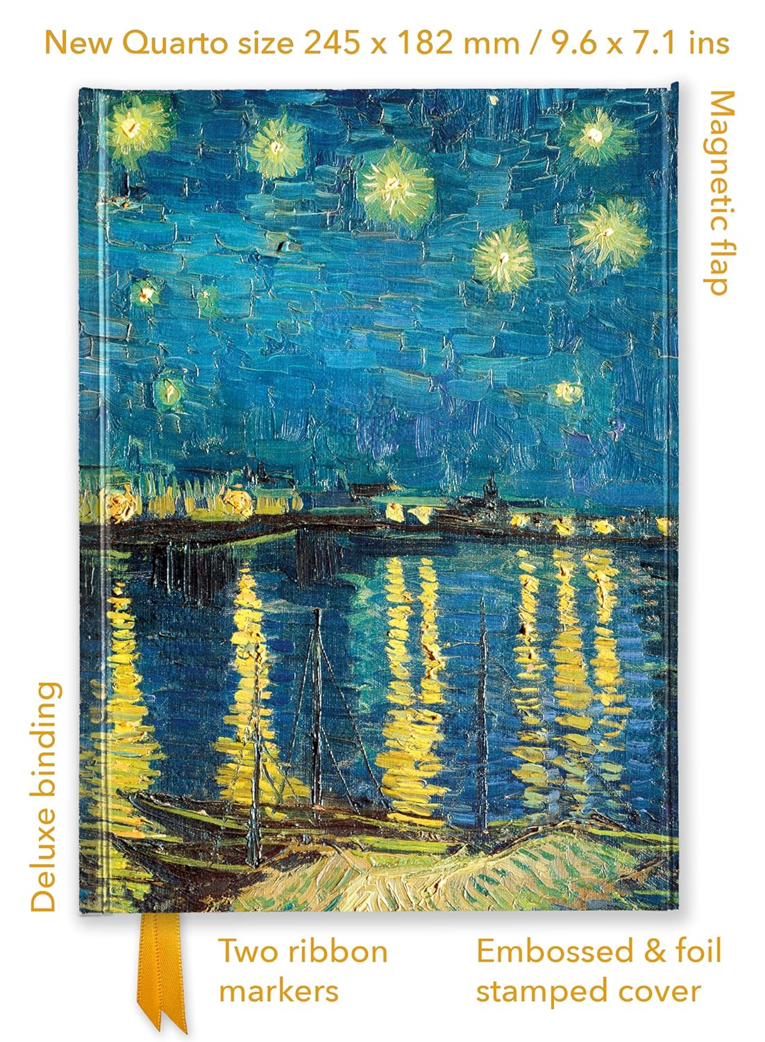 Vincent van Gogh: Starry Night over the Rhône Foiled Quarto Journal
