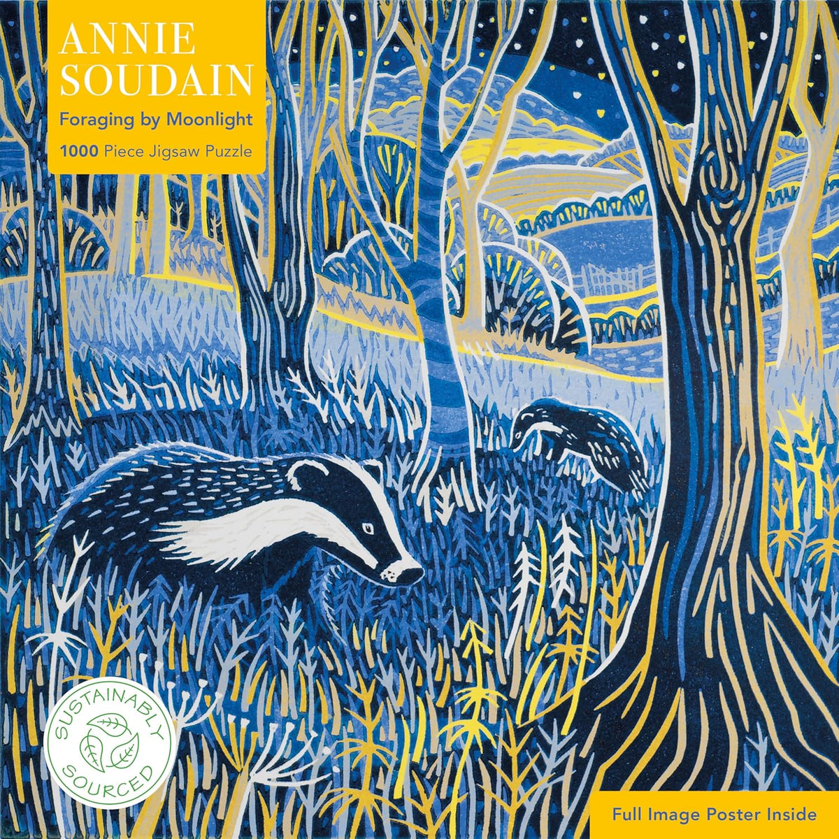 Adult Sustainable Jigsaw Puzzle Annie Soudain Foraging by Moonlight