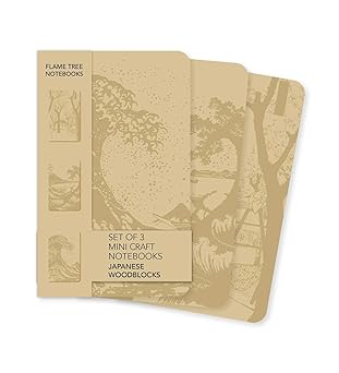 Japanese Woodblocks Set of 3 Mini Craft Notebooks
