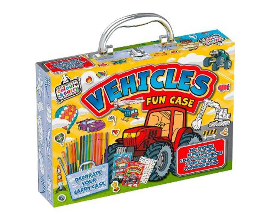 Colour and Carry Activity Kit 7 Vehicles Fun Case