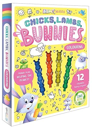 CHICKS, LAMBS, BUNNIES COLOURING.