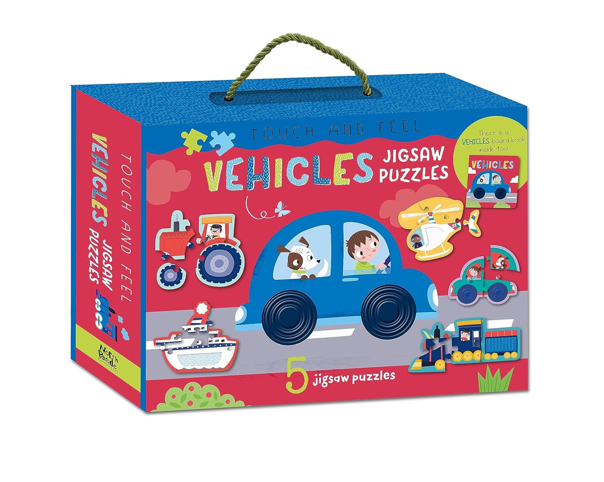 Vehicles Touch and Feel Puzzle and Book Set