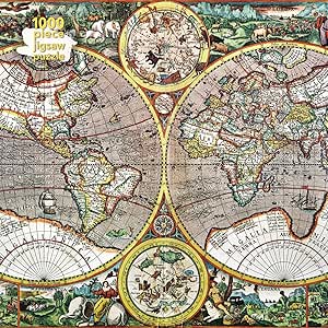 Adult Jigsaw Puzzle Pieter Van Den Keere: Antique Map of the World - 1000-Piece Jigsaw Puzzles
