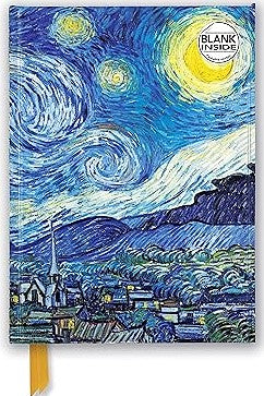 Vincent van Gogh The Starry Night Foiled Blank Journal Flame Tree Blank Notebooks