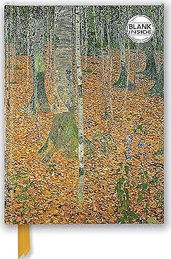Gustav Klimt The Birch Wood Foiled Blank Journal Flame Tree Blank Notebooks