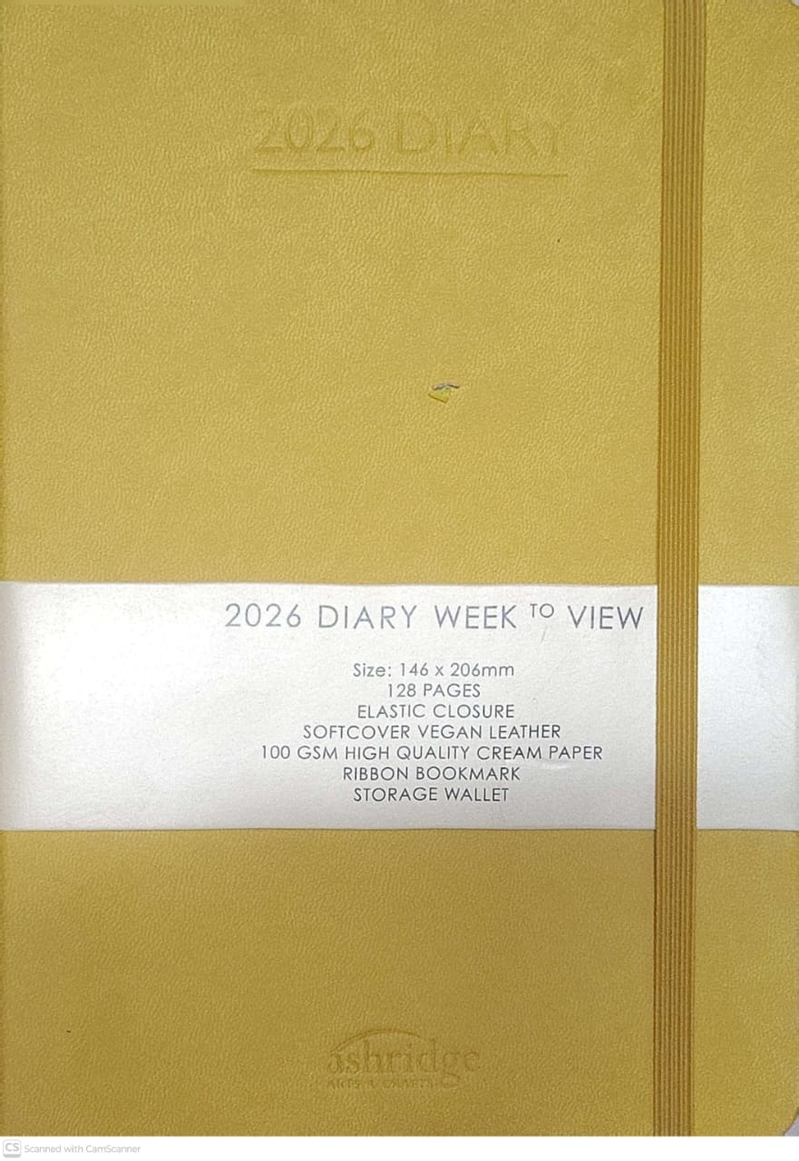 Ashridge PU A6 Week to View Diary 2026  Yellow