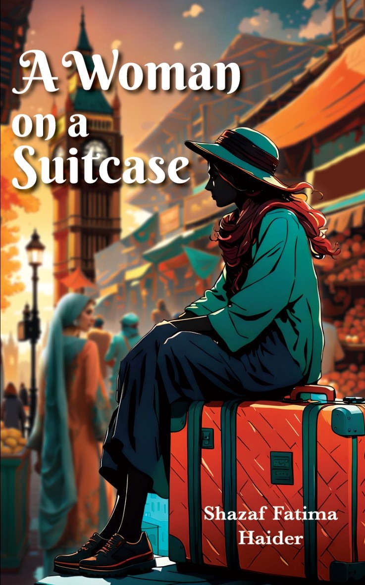 A Woman on a suitcase