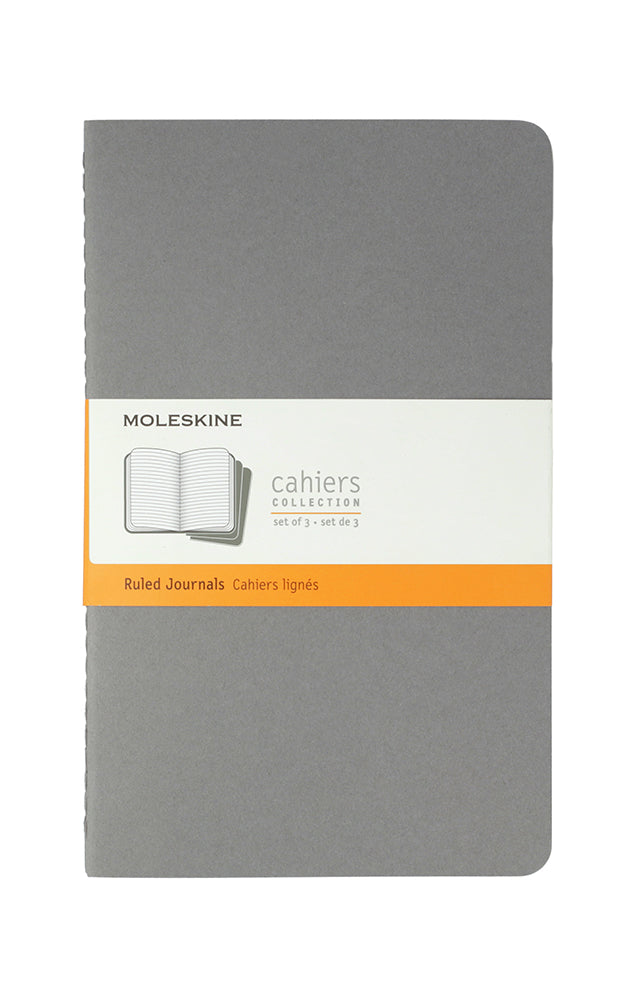 Moleskine Soft Grey Ruled Cashier Large Journal (3 Set)