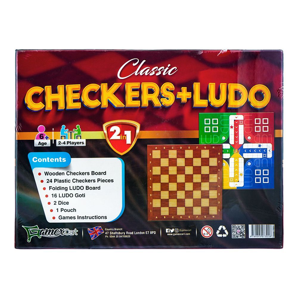 Classic Checkers Plus Ludo 2 in 1 7301