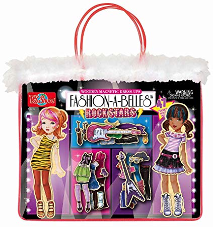 Fashion-A-Belles Rockstar Wooden Magnetic Dress-Up Dolls