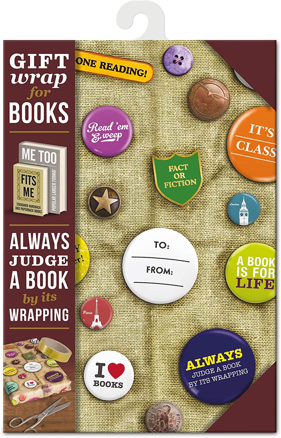 IF Gift Wrap for Books - Book Badges (Wrapping Paper)