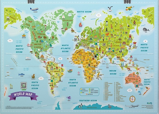 Kids map of the world - (Maps)