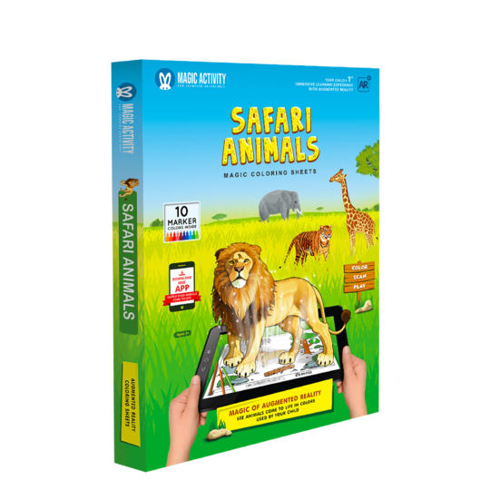 Safari Animals-Magic Coloring Book - Box