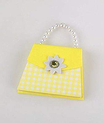 Handbag Notepad - Gift Idea Coloured Purse Pad - Yellow Gingham