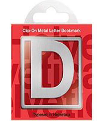 Helvetica Clip-On Letter Bookmark - D