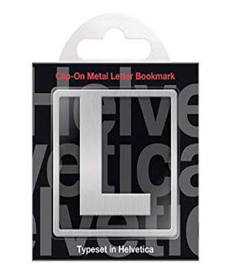 Helvetica Clip-On Letter Bookmark - L