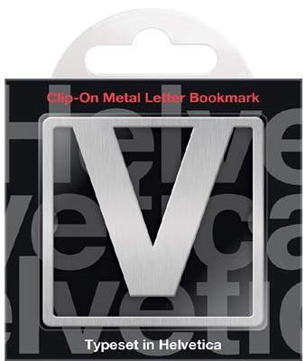 Helvetica Clip-On Letter Bookmark - V