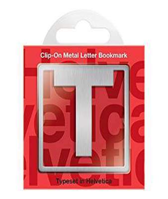 Helvetica ClipOn Letter Bookmark  T