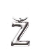Solid Metal Alphabet Letter 'Z' Keyring