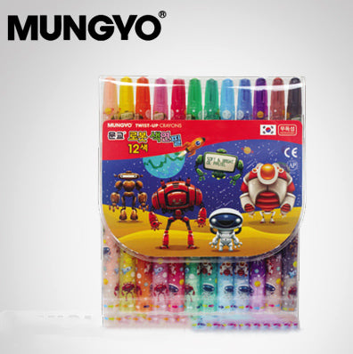Mungyo Twist up Crayons 12 colour MTC 12